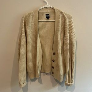 Beige Shaker Stitch Cardigan - GAP